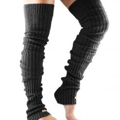 Toesox Thigh High Leg Warmers Black CLOTHING