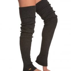 CLOTHING Toesox Thigh High Leg Warmers Charcoal Grey 7 CLOTHING Toesox Thigh High Leg Warmers Charcoal Grey