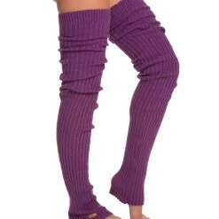 CLOTHING Toesox Thigh High Leg Warmers Plum