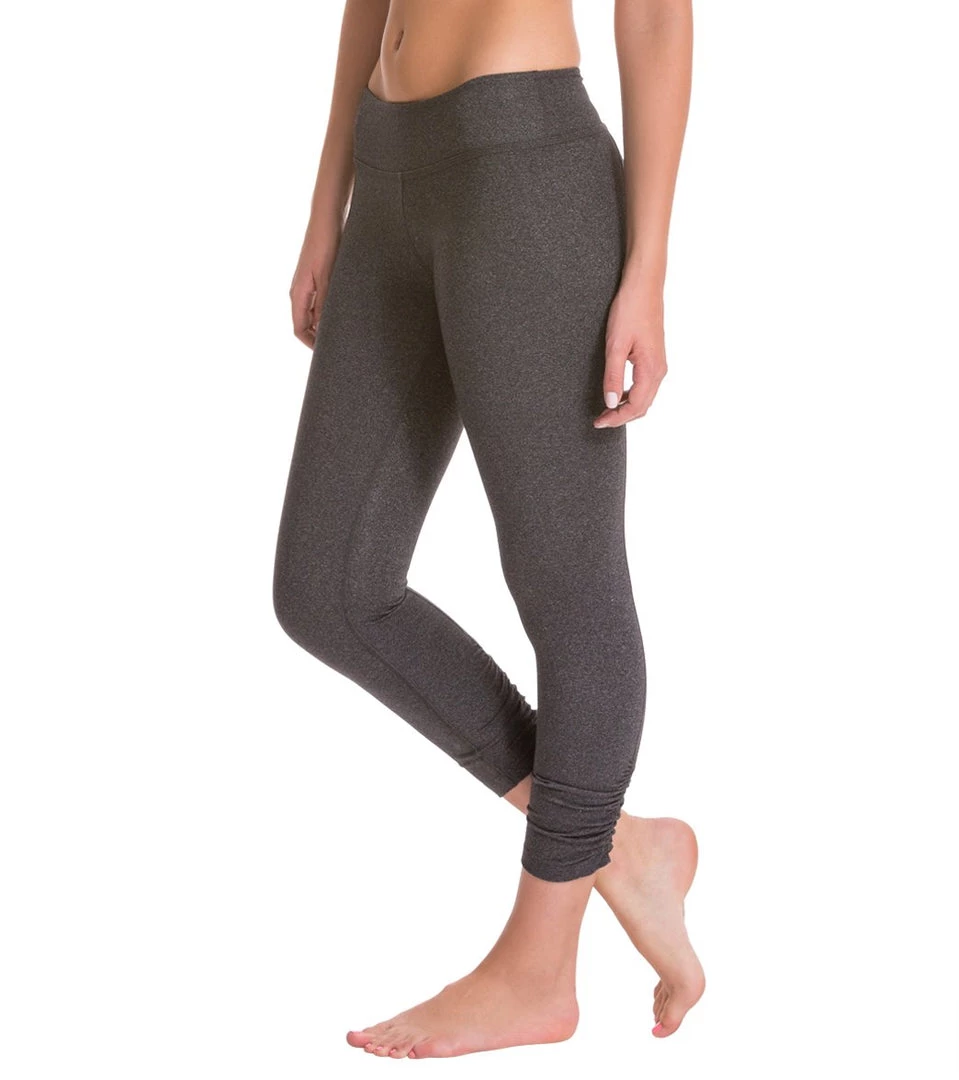 CLOTHING Beyond Yoga Back Gathered Yoga Capris Heather Gray 4 CLOTHING Beyond Yoga Back Gathered Yoga Capris Heather Gray