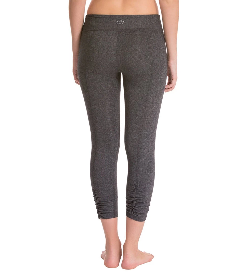 CLOTHING Beyond Yoga Back Gathered Yoga Capris Heather Gray 5 CLOTHING Beyond Yoga Back Gathered Yoga Capris Heather Gray
