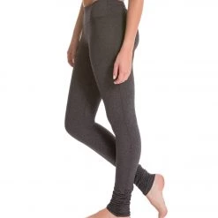 Beyond Yoga Essential Gather Long Yoga Leggings Heather Gray CLOTHING