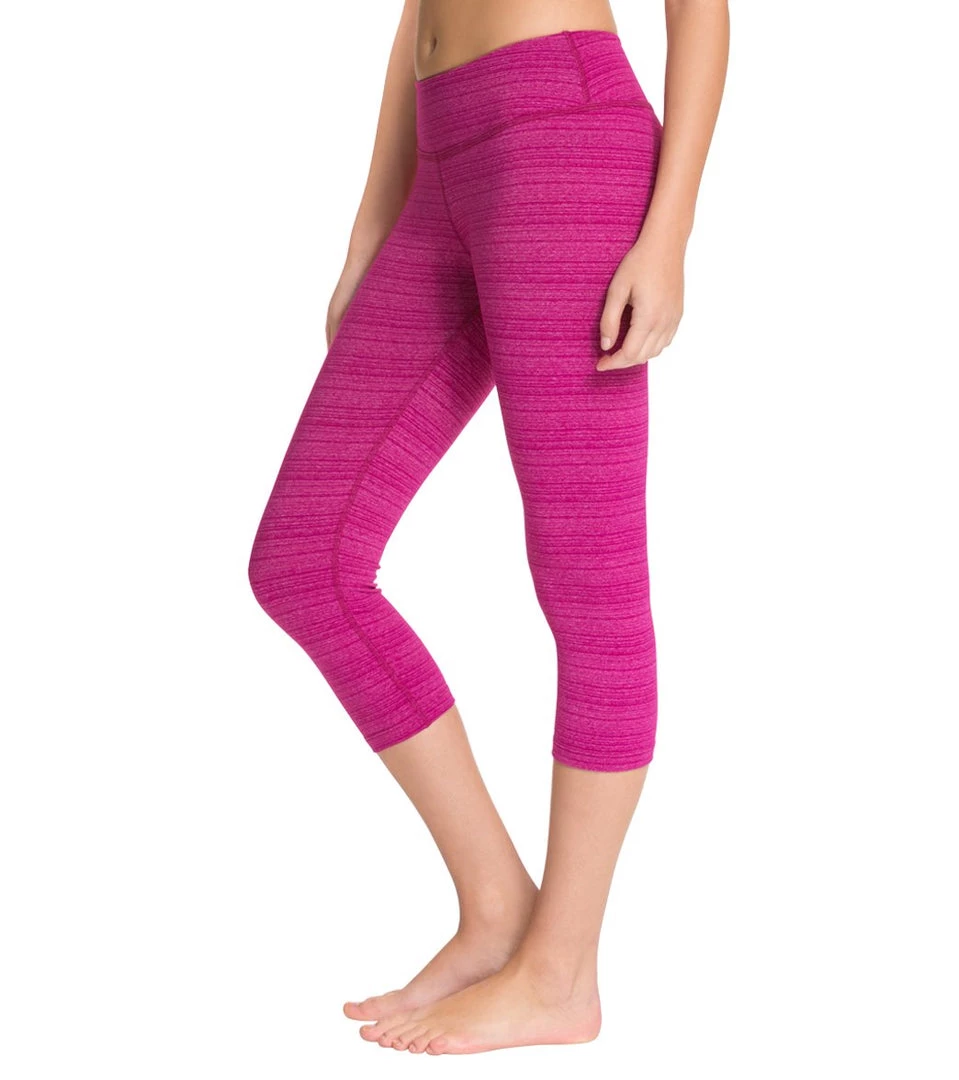 Beyond Yoga Stripe-Hype Capris Heather Sangria Stripe 4 Beyond Yoga Stripe-Hype Capris Heather Sangria Stripe