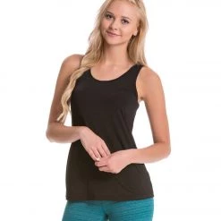 Beyond Yoga Victory Drape Back Tank Black CLOTHING