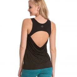 Beyond Yoga Victory Drape Back Tank Black CLOTHING
