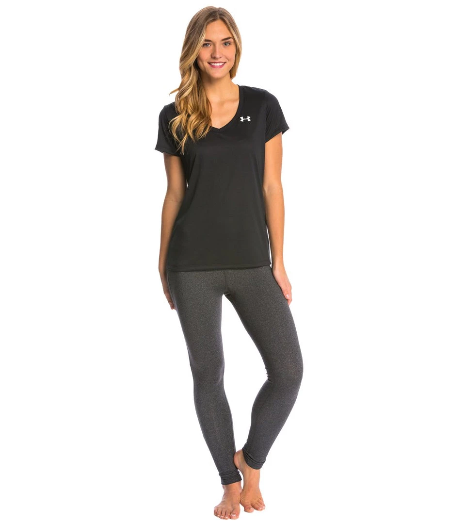 CLOTHING Under Armour Women's Tech V-Neck Shirt Black/Metallic Silver 6 CLOTHING Under Armour Women's Tech V-Neck Shirt Black/Metallic Silver