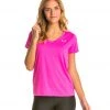 Under Armour Women's Tech V-Neck Shirt Rebel Pink/Metallic Silver CLOTHING