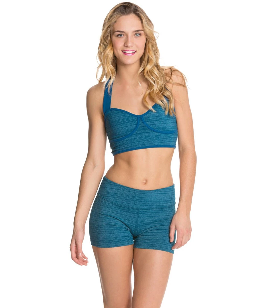 Beyond Yoga Stripe-Hype Short Heather Moroccan Blue Stripe 6 Beyond Yoga Stripe-Hype Short Heather Moroccan Blue Stripe