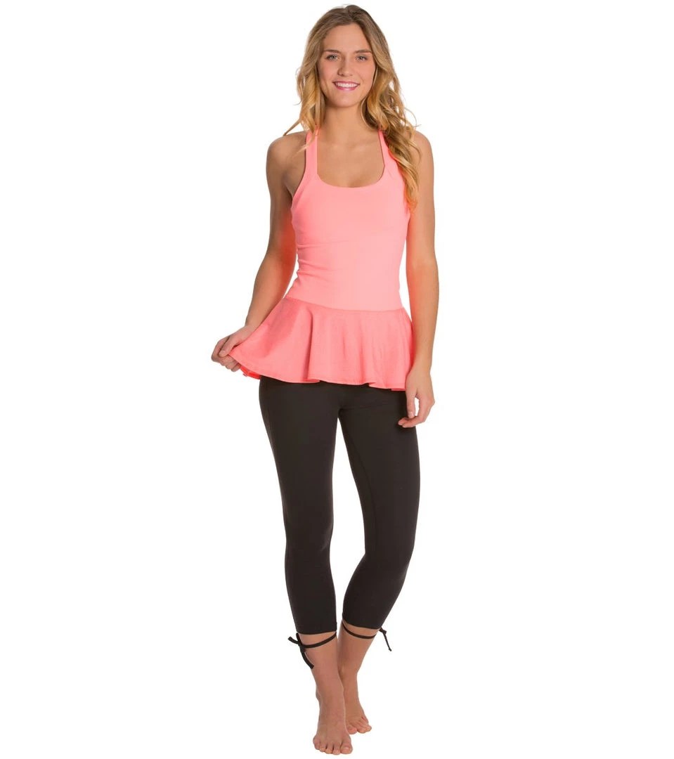 CLOTHING Beyond Yoga Femme Fatale Peplum Yoga Tank Top Coral Glow 6 CLOTHING Beyond Yoga Femme Fatale Peplum Yoga Tank Top Coral Glow
