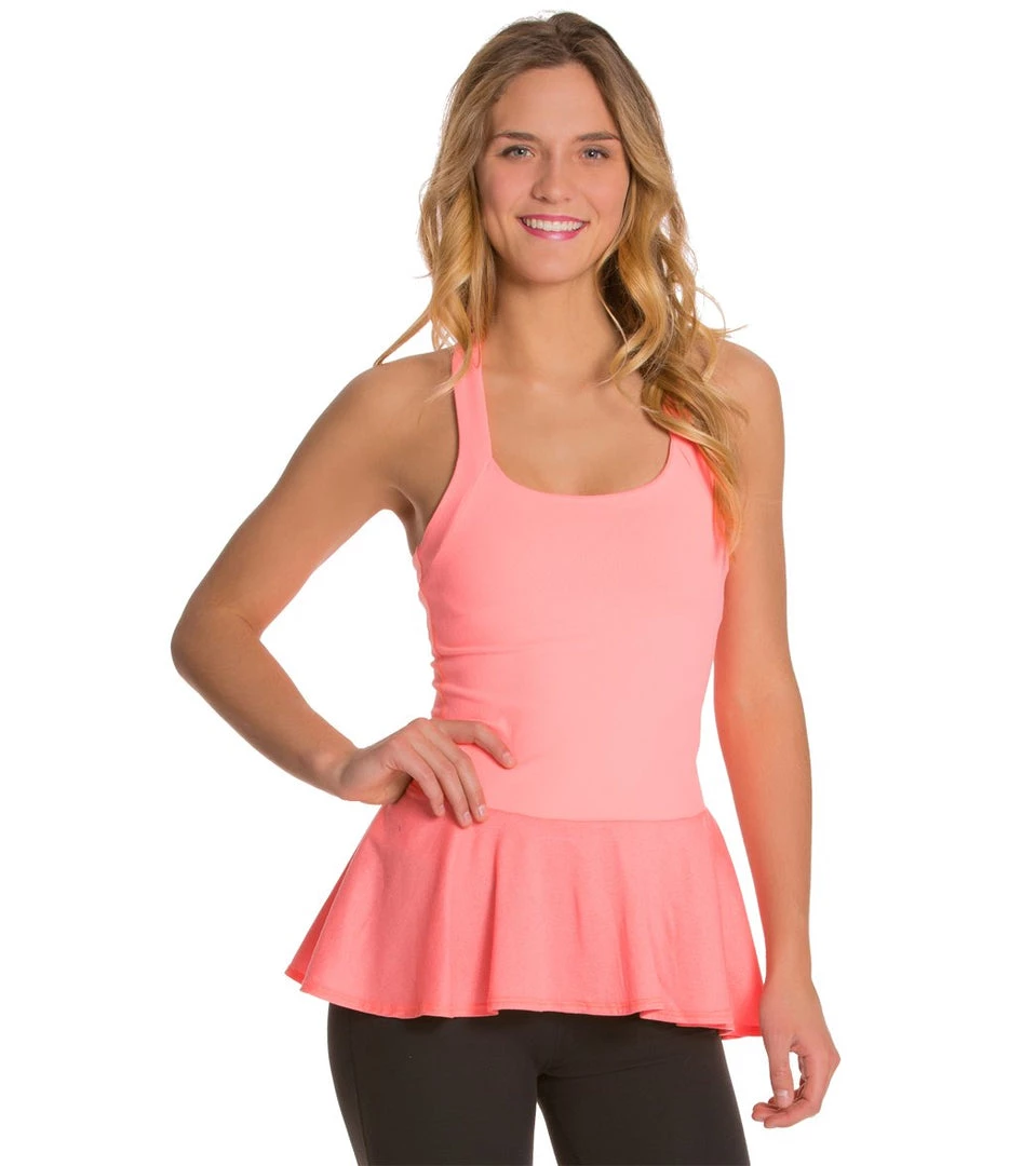 CLOTHING Beyond Yoga Femme Fatale Peplum Yoga Tank Top Coral Glow 8 CLOTHING Beyond Yoga Femme Fatale Peplum Yoga Tank Top Coral Glow