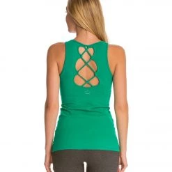 Beyond Yoga Open Back Criss-Cross Yoga TankTop Bright Emerald