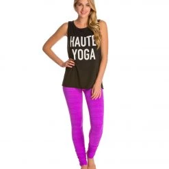 Beyond Yoga EXCLUSIVE! Gathered Long Yoga Leggings Purple Orchid