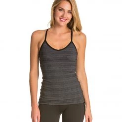 Beyond Yoga Stripe Strappy Ballet Cami Black CLOTHING