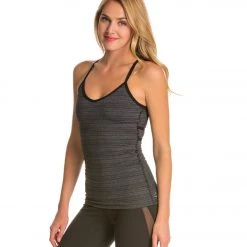 Beyond Yoga Stripe Strappy Ballet Cami Black CLOTHING