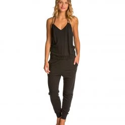 CLOTHING Beyond Yoga French Terry Mesh Back Yoga Jumper Black