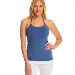 Beyond Yoga Slim Racerback Yoga Tank Top Faded Demin CLOTHING