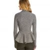 CLOTHING Beyond Yoga Peplum Back Jacket Black-Steel 2 CLOTHING Beyond Yoga Peplum Back Jacket Black-Steel