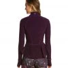 CLOTHING Beyond Yoga Peplum Back Jacket Black-Imperial Violet 2 CLOTHING Beyond Yoga Peplum Back Jacket Black-Imperial Violet