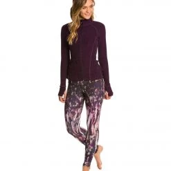 CLOTHING Beyond Yoga Peplum Back Jacket Black-Imperial Violet 12 CLOTHING Beyond Yoga Peplum Back Jacket Black-Imperial Violet