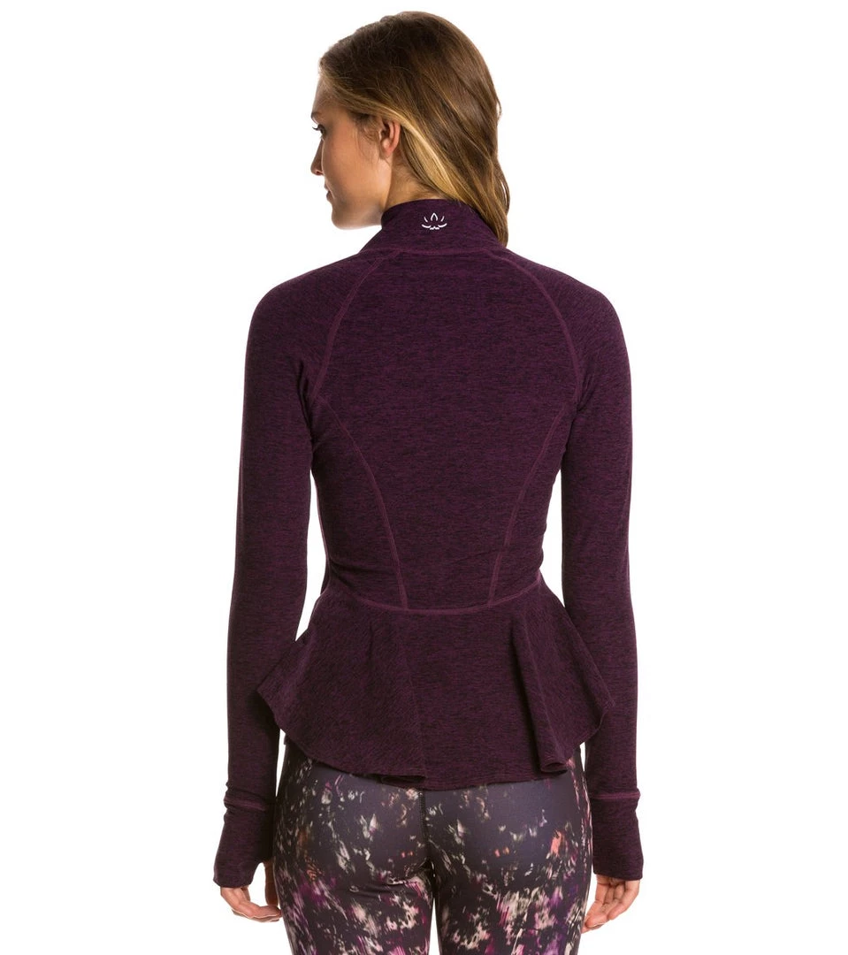 CLOTHING Beyond Yoga Peplum Back Jacket Black-Imperial Violet 9 CLOTHING Beyond Yoga Peplum Back Jacket Black-Imperial Violet
