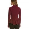Beyond Yoga Peplum Back Jacket Black-Garnet Red 1 Beyond Yoga Peplum Back Jacket Black-Garnet Red