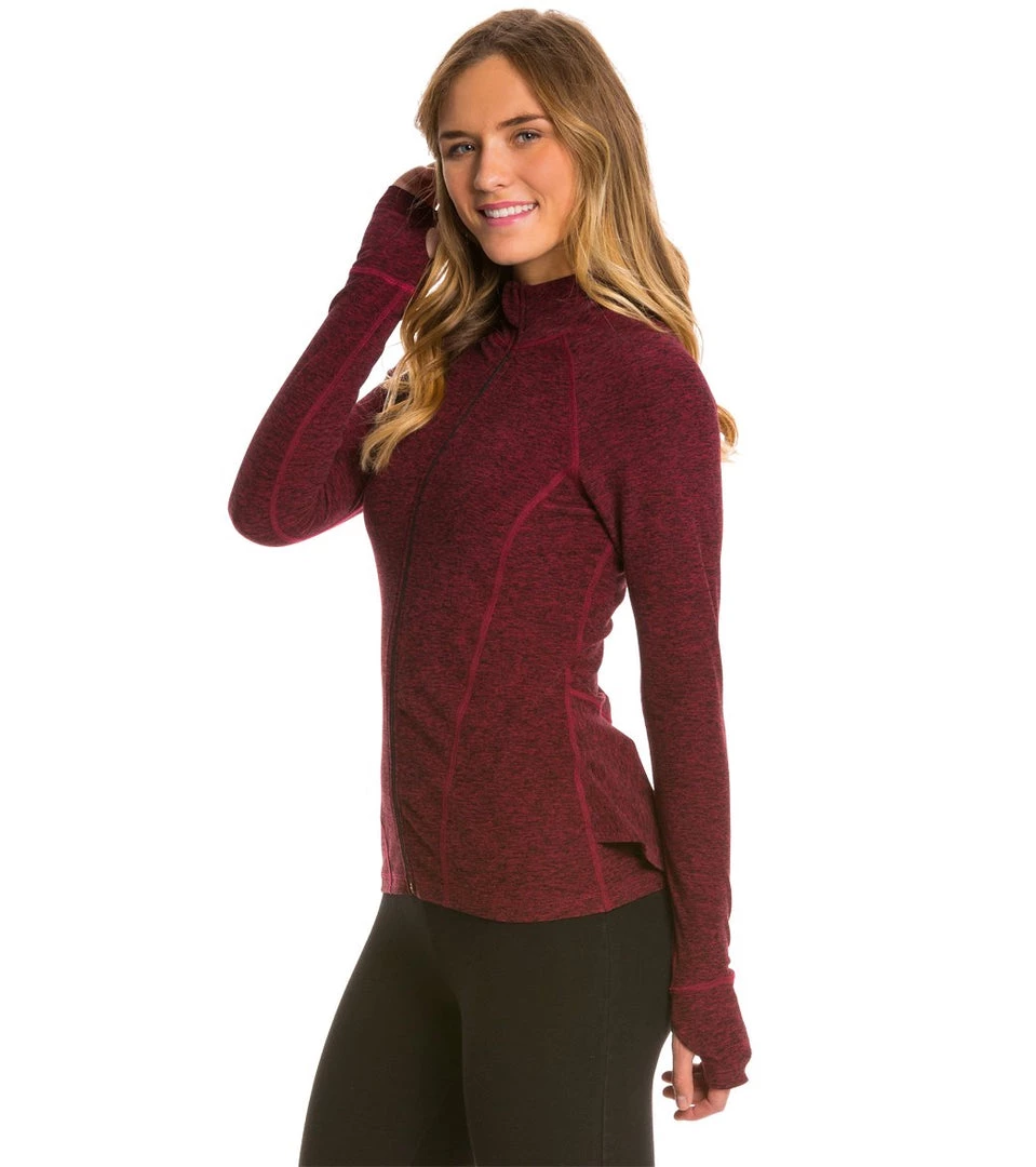 Beyond Yoga Peplum Back Jacket Black-Garnet Red 5 Beyond Yoga Peplum Back Jacket Black-Garnet Red