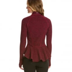 Beyond Yoga Peplum Back Jacket Black-Garnet Red 15 Beyond Yoga Peplum Back Jacket Black-Garnet Red