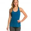 CLOTHING Beyond Yoga Sleek Stripe Split Racer Yoga Tank Top Mosaic Blue