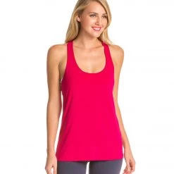 CLOTHING Beyond Yoga Sleek Stripe Split Racer Yoga Tank Top Wildberry