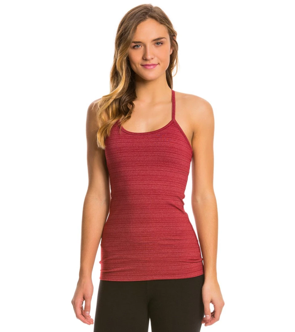 Beyond Yoga Stripe Slim Racerback Cami Garnet Red CLOTHING 3 Beyond Yoga Stripe Slim Racerback Cami Garnet Red CLOTHING