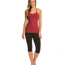 Beyond Yoga Stripe Slim Racerback Cami Garnet Red CLOTHING 12 Beyond Yoga Stripe Slim Racerback Cami Garnet Red CLOTHING