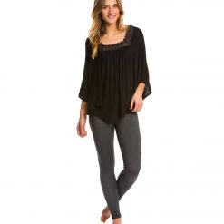 Yak & Yeti Boho Slouchy Top Black CLOTHING