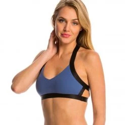 Beyond Yoga Cut-Out Yoga Sports Bra Faded Demin CLOTHING