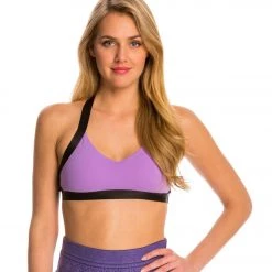 Beyond Yoga Cut-Out Yoga Sports Bra Lavender CLOTHING