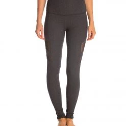 CLOTHING Beyond Yoga High Waist Striped Mesh Yoga Long Leggings Heather Gray 10 CLOTHING Beyond Yoga High Waist Striped Mesh Yoga Long Leggings Heather Gray