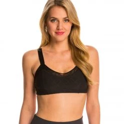 CLOTHING Beyond Yoga Quilted Mesh Lined Yoga Sports Bra Black