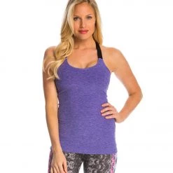 Beyond Yoga Spacedye Double Crossed Yoga Cami Tank Top Faded Denim-Lavender
