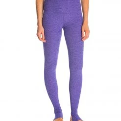 Beyond Yoga Spacedye High Waist Stirrup Yoga Leggings Faded Denim-Lavender
