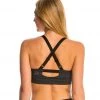 Beyond Yoga Stripe Shirred Crossback Yoga Sports Bra Black