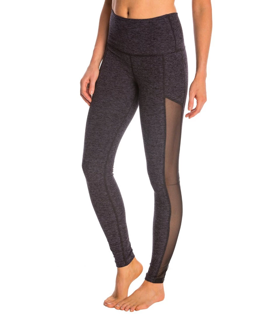 CLOTHING Beyond Yoga Spacedye High Waist Mesh Yoga Leggings Black-Steel 8 CLOTHING Beyond Yoga Spacedye High Waist Mesh Yoga Leggings Black-Steel