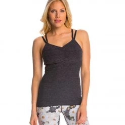 CLOTHING Beyond Yoga Strappy Back Cami Tank Top Black-Steel