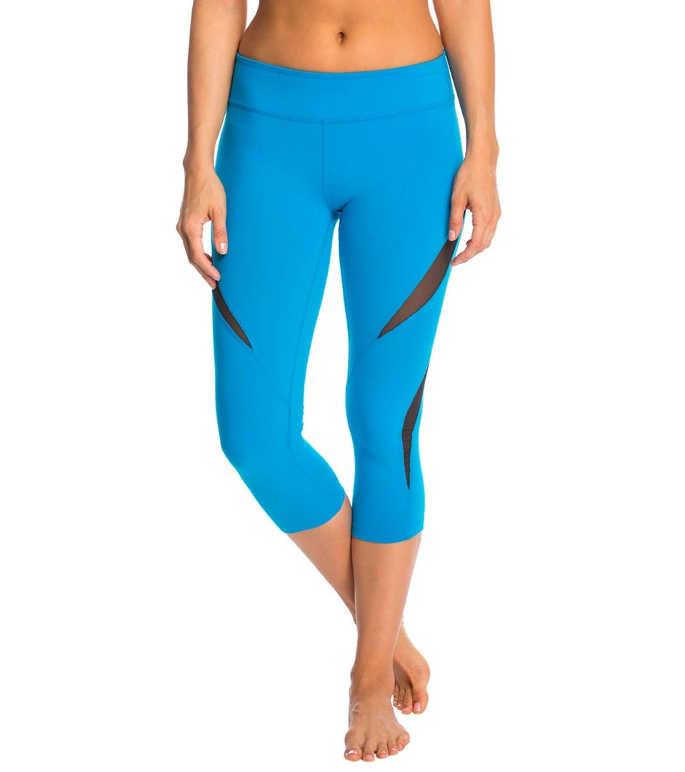 Beyond Yoga Double Panel Mesh Capris Aquatic Blue 4 Beyond Yoga Double Panel Mesh Capris Aquatic Blue