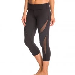 Beyond Yoga Double Panel Mesh Capris Black