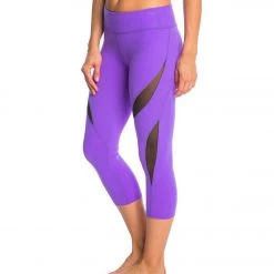 Beyond Yoga Double Panel Mesh Capris Vivid Violet CLOTHING