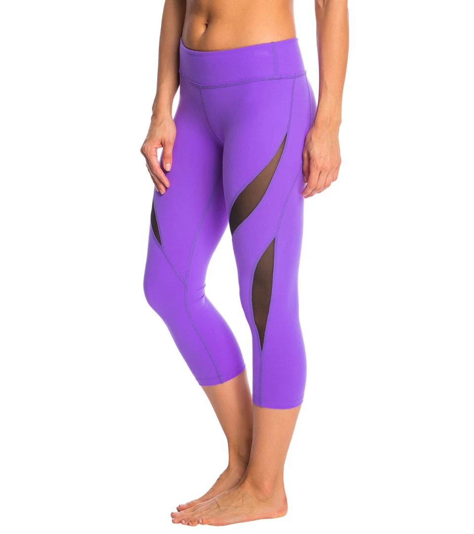 Beyond Yoga Double Panel Mesh Capris Vivid Violet CLOTHING 8 Beyond Yoga Double Panel Mesh Capris Vivid Violet CLOTHING