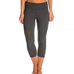 CLOTHING Beyond Yoga Double Panel Mesh Capris Heather Gray