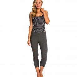 CLOTHING Beyond Yoga Double Panel Mesh Capris Heather Gray