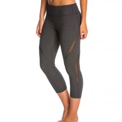 CLOTHING Beyond Yoga Double Panel Mesh Capris Heather Gray
