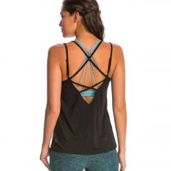 CLOTHING Beyond Yoga Sleek Stripe Strappy V-Back Cami Black