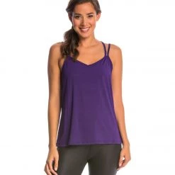 CLOTHING Beyond Yoga Sleek Stripe Strappy V-Back Cami Deep Iris